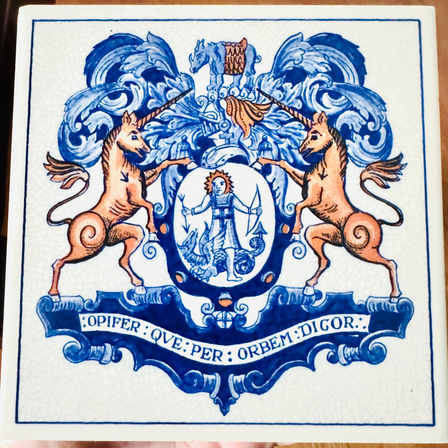 Vintage Delft Holland Handmade Burroughs Pharmacy Tile