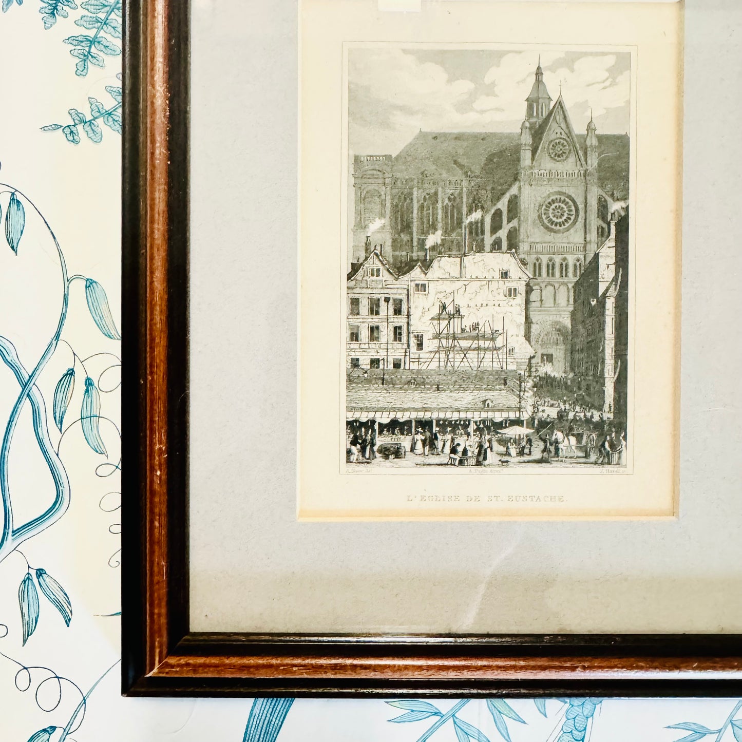 Paris, France - Eglise Saint Eustache Vintage Print by J. Havell.