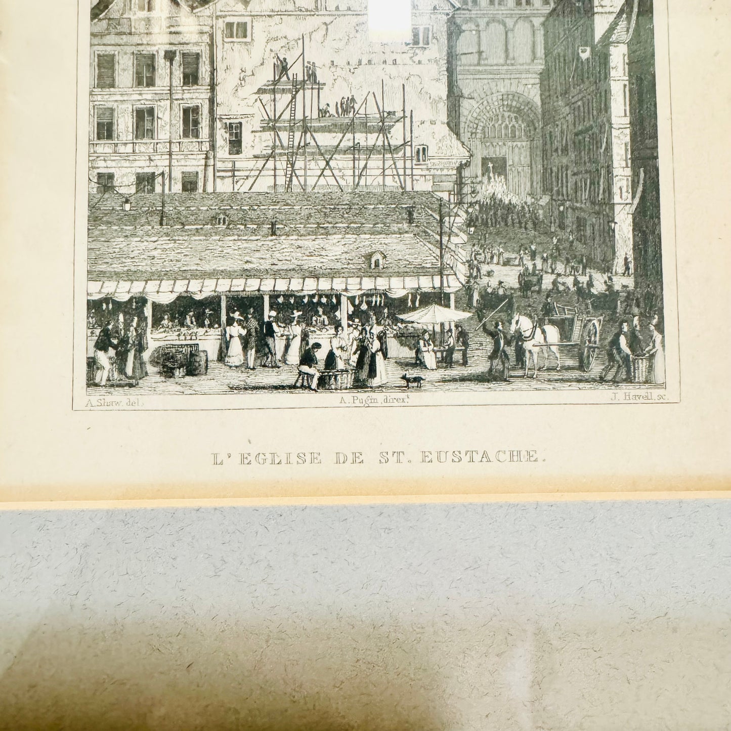 Paris, France - Eglise Saint Eustache Vintage Print by J. Havell.