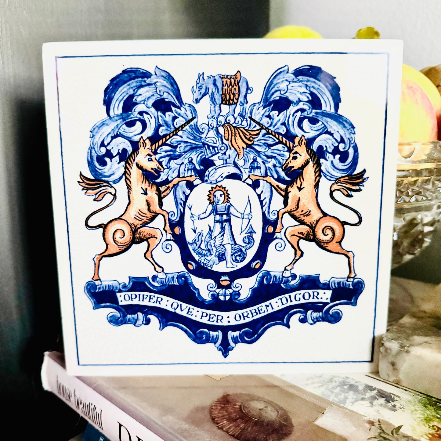 Vintage Delft Holland Handmade Burroughs Pharmacy Tile