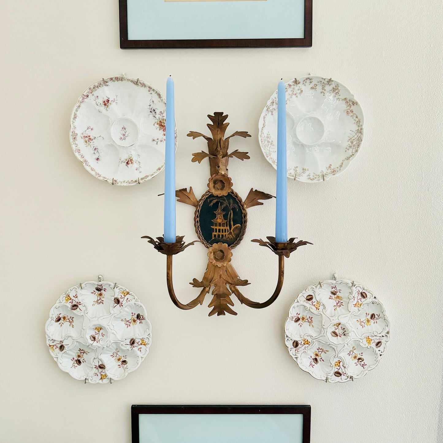 Rococo Chinoiserie Tole Candle Sconce