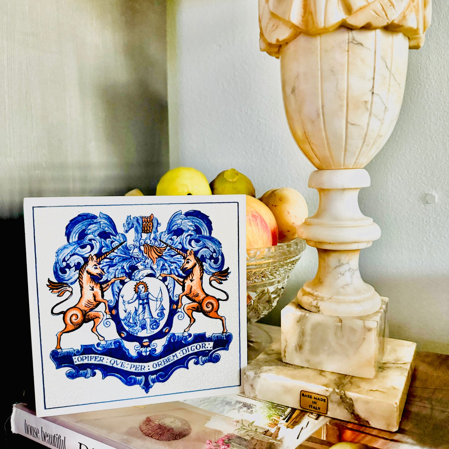 Vintage Delft Holland Handmade Burroughs Pharmacy Tile
