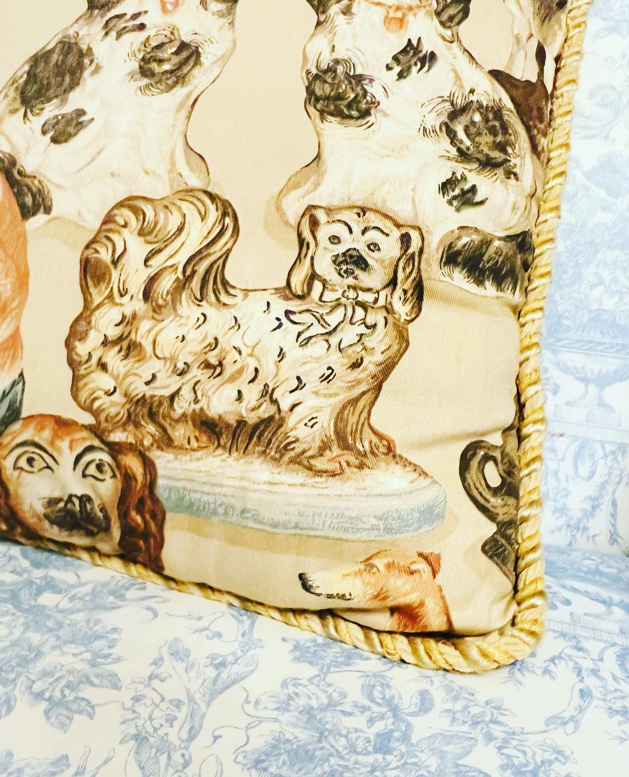 Staffordshire Dog Printed Cotton Accent Pillow