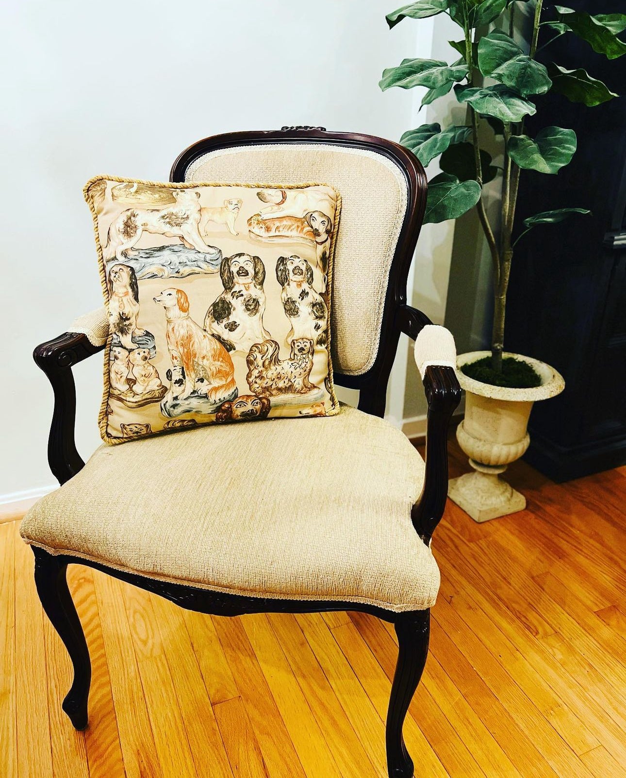 Staffordshire Dog Printed Cotton Accent Pillow