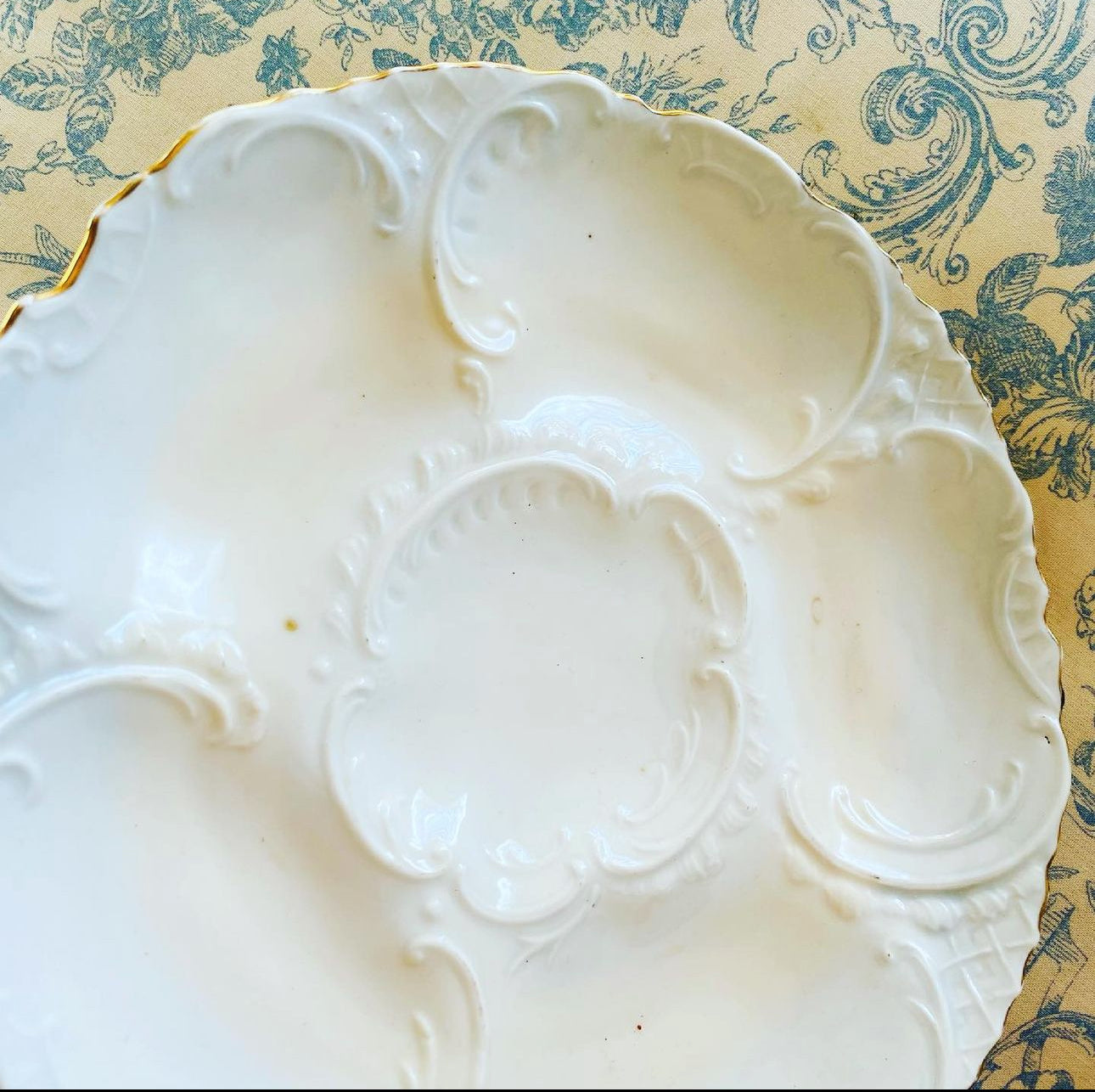 Antique Baby Blue German Oyster Plate