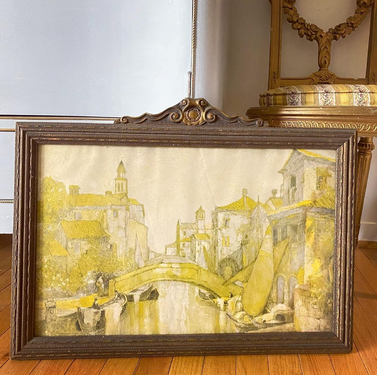 Vintage Venice Bridge Framed Print