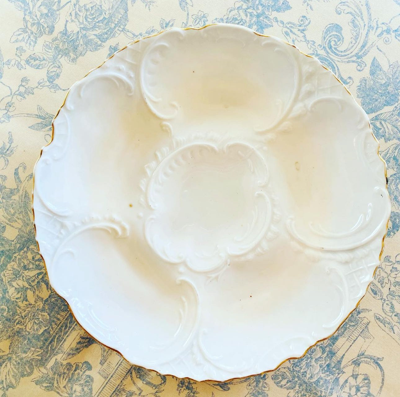 Antique Baby Blue German Oyster Plate