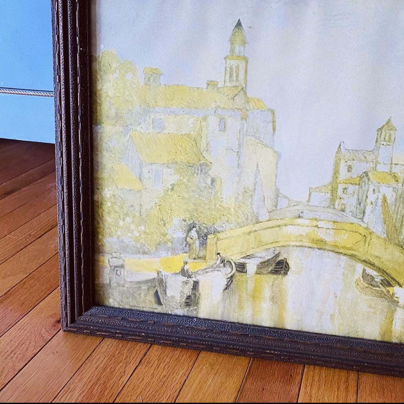 Vintage Venice Bridge Framed Print